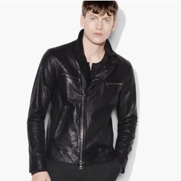 John Varvatos Collection leather moto Jacket. EU 55 USA 44